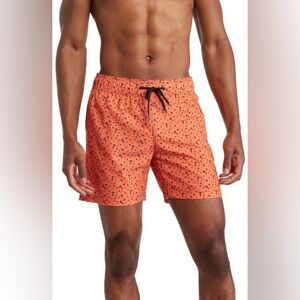 Mr Swim Burnt Orange Abstract Palms Swim Trunk Size Large NWT